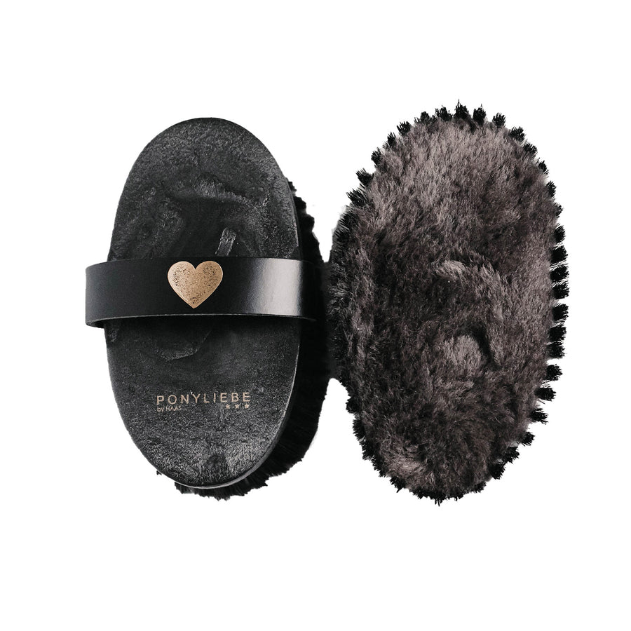 Mini Diva Lammfell Kardätsche Black & Gold