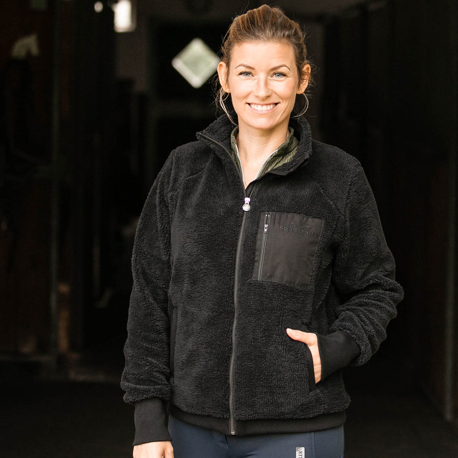 Fleece Jacke Teddyjacke Schwarz Mit Kapuze Vans WHITTLE