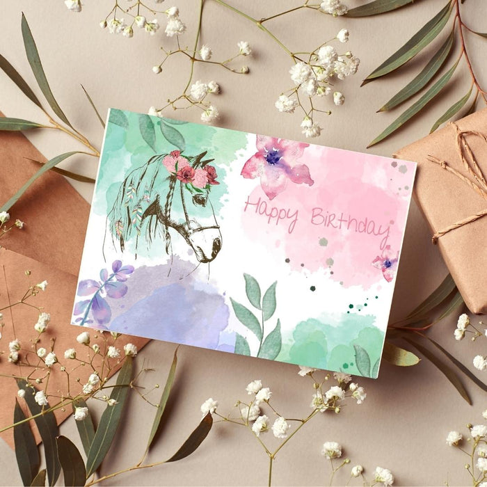 Ponyliebe Postkarte Happy Birthday