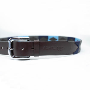 Ledergürtel Dunkelbraun Navy Hellblau Grau