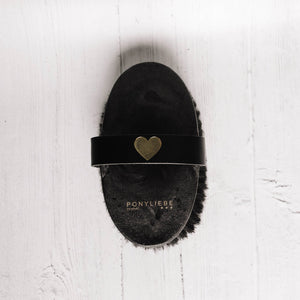 Mini Diva Lammfell Kardätsche Black & Gold