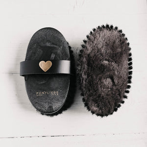 Mini Diva Lammfell Kardätsche Black & Gold