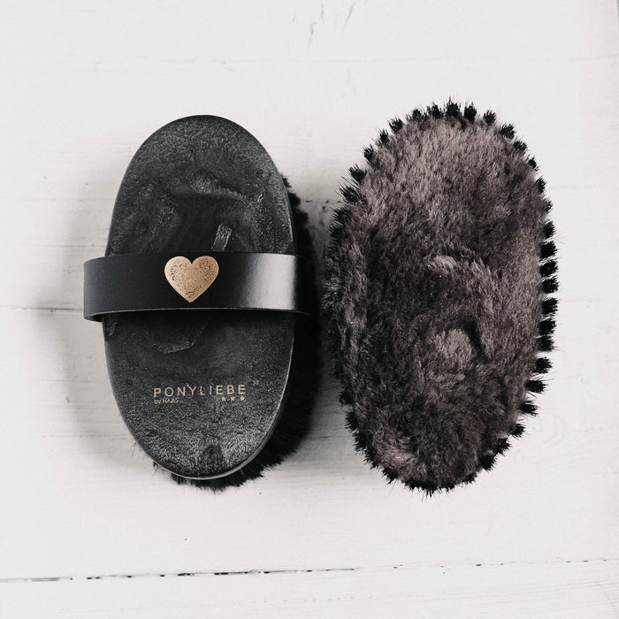 Mini Diva Lammfell Kardätsche Black & Gold